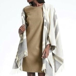 Banana Republic gold metallic wool dress
